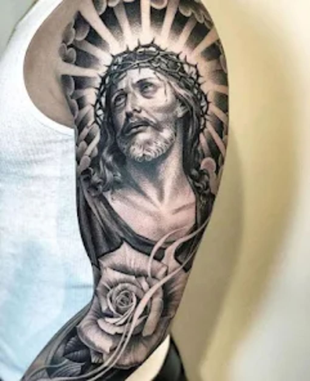 Frank Sanchez : Tattoos : Francisco Sanchez : realistic Jesus tattoo