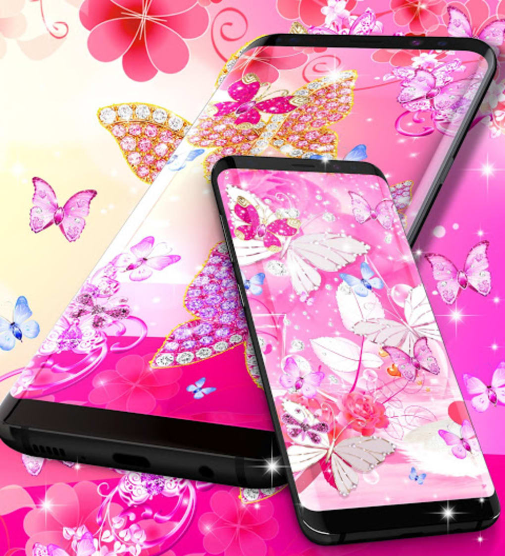 Diamond butterfly pink live wallpaper APK Android 
