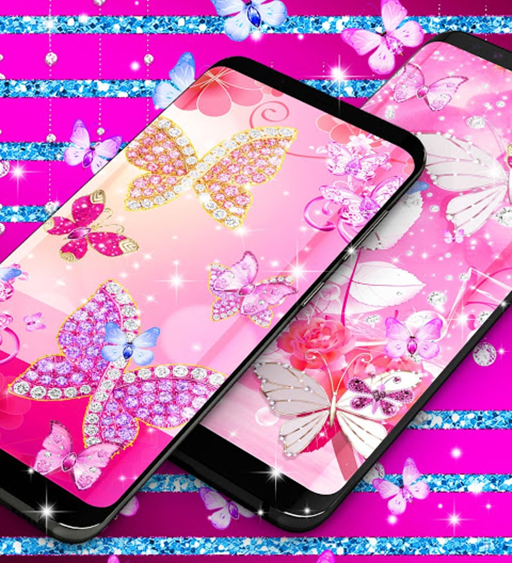 Diamond butterfly pink live wallpaper APK for Android - Download