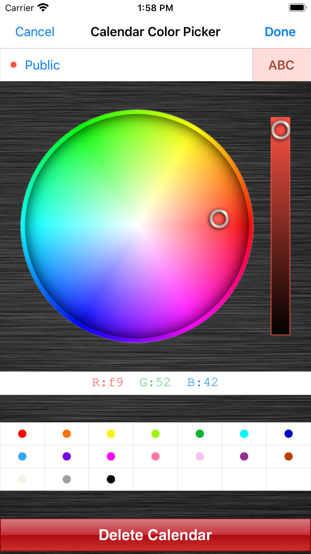 Calendar Color Picker para iPhone Download