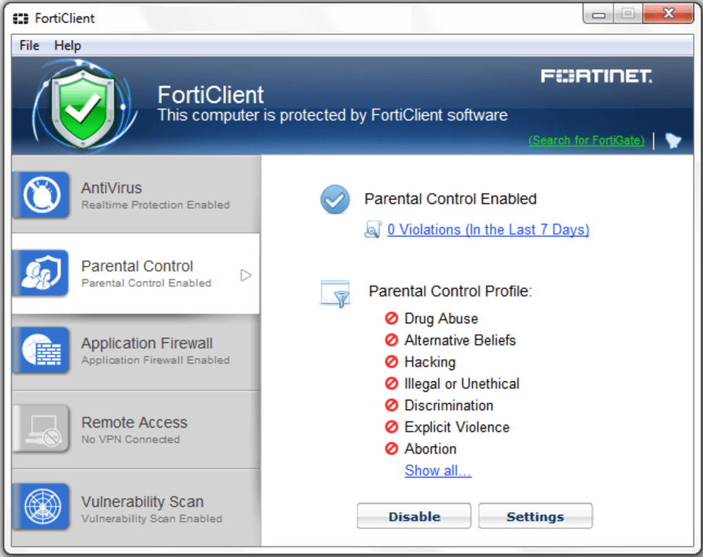 forticlient vpn windows download