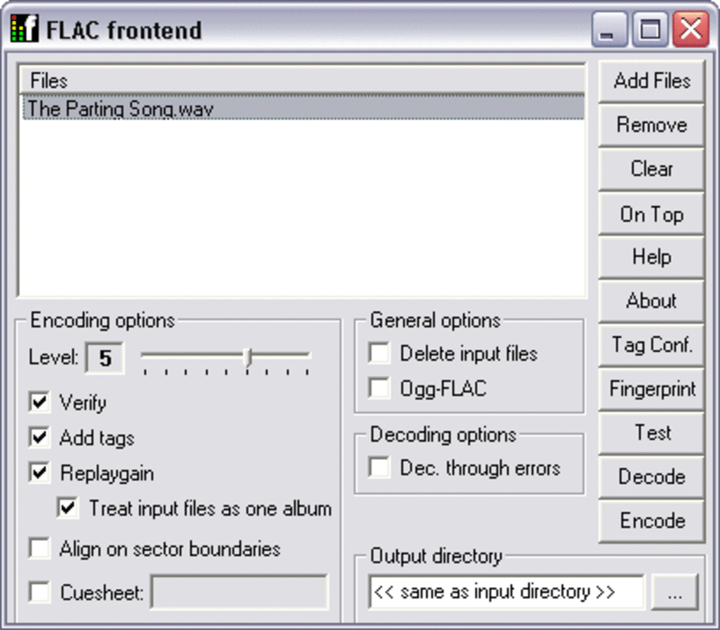 Программа flac. Input Director. FLAC frontend ICO.