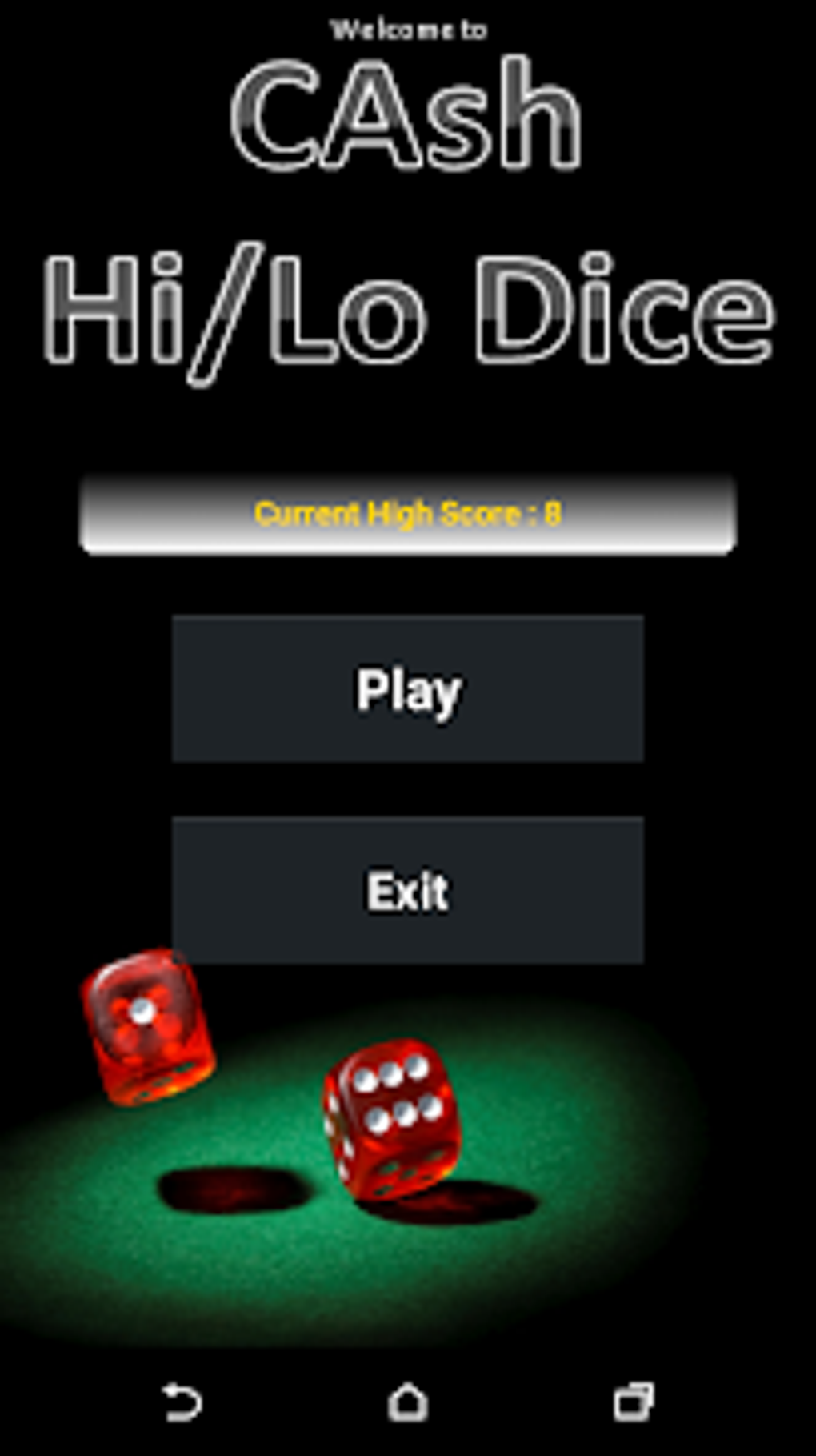 CAsh - High Low Hi-Lo Dice for Android - Download