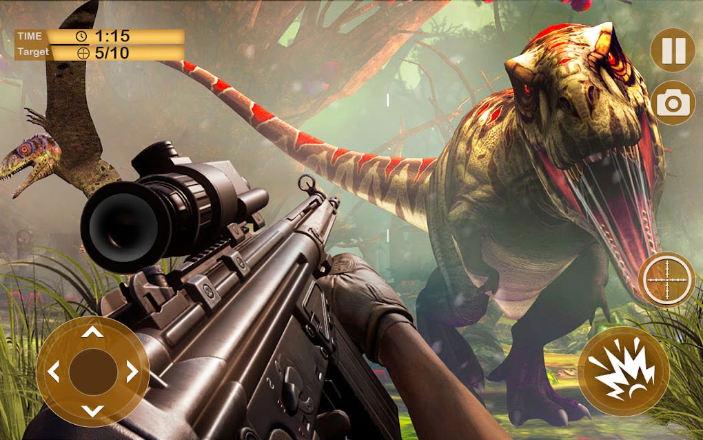 Jogos 3D de arma de caça Dino selvagem versão móvel andróide iOS