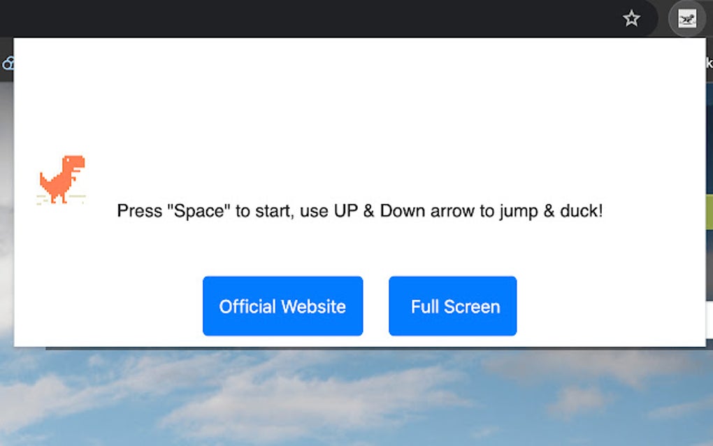 Dino Runner Dinosaur Game para Google Chrome - Extensión Descargar