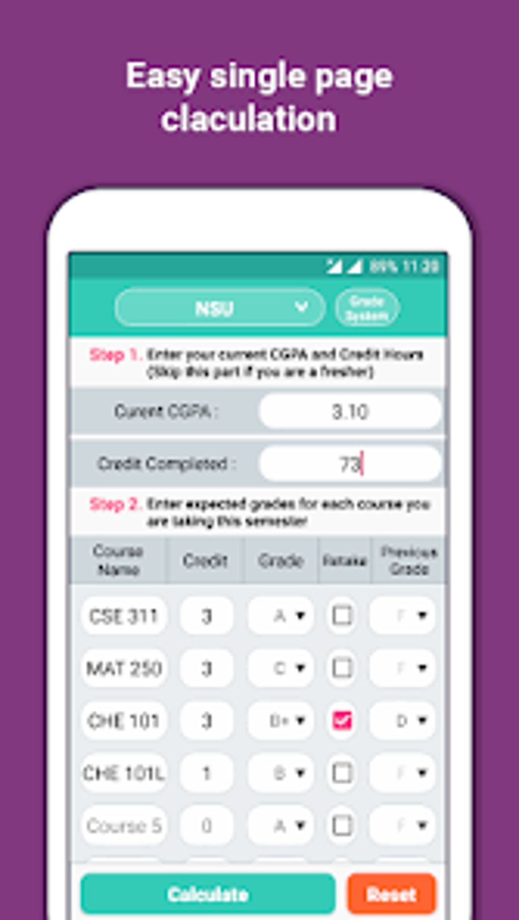 CGPA Calculator For Android - Download