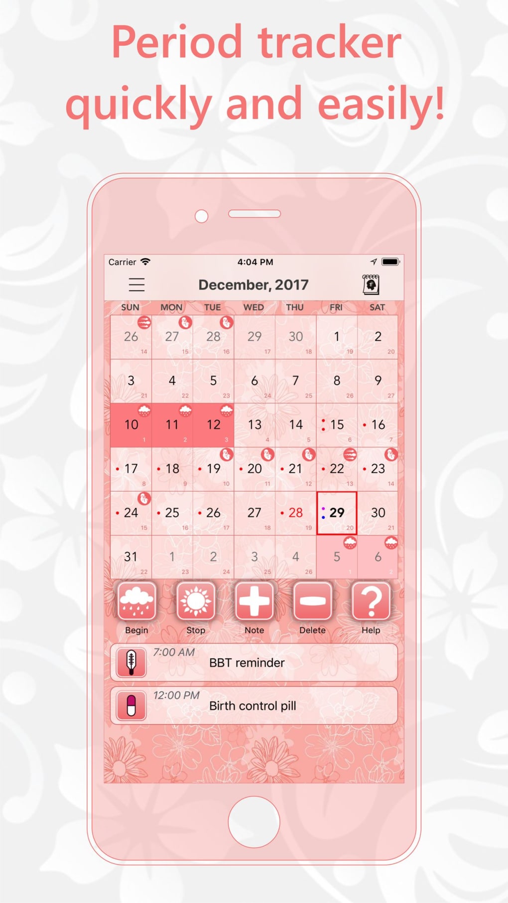 Календарь овуляции 2023. Tiny Calendar PC.
