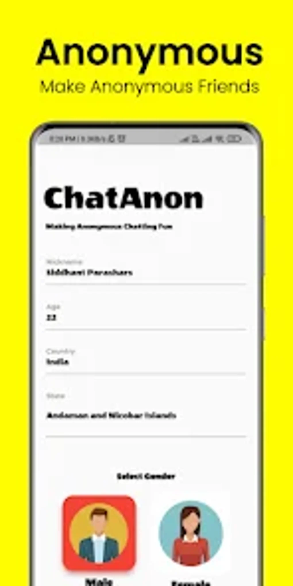 ChatAnon Anonymous Chat App para Android Descargar