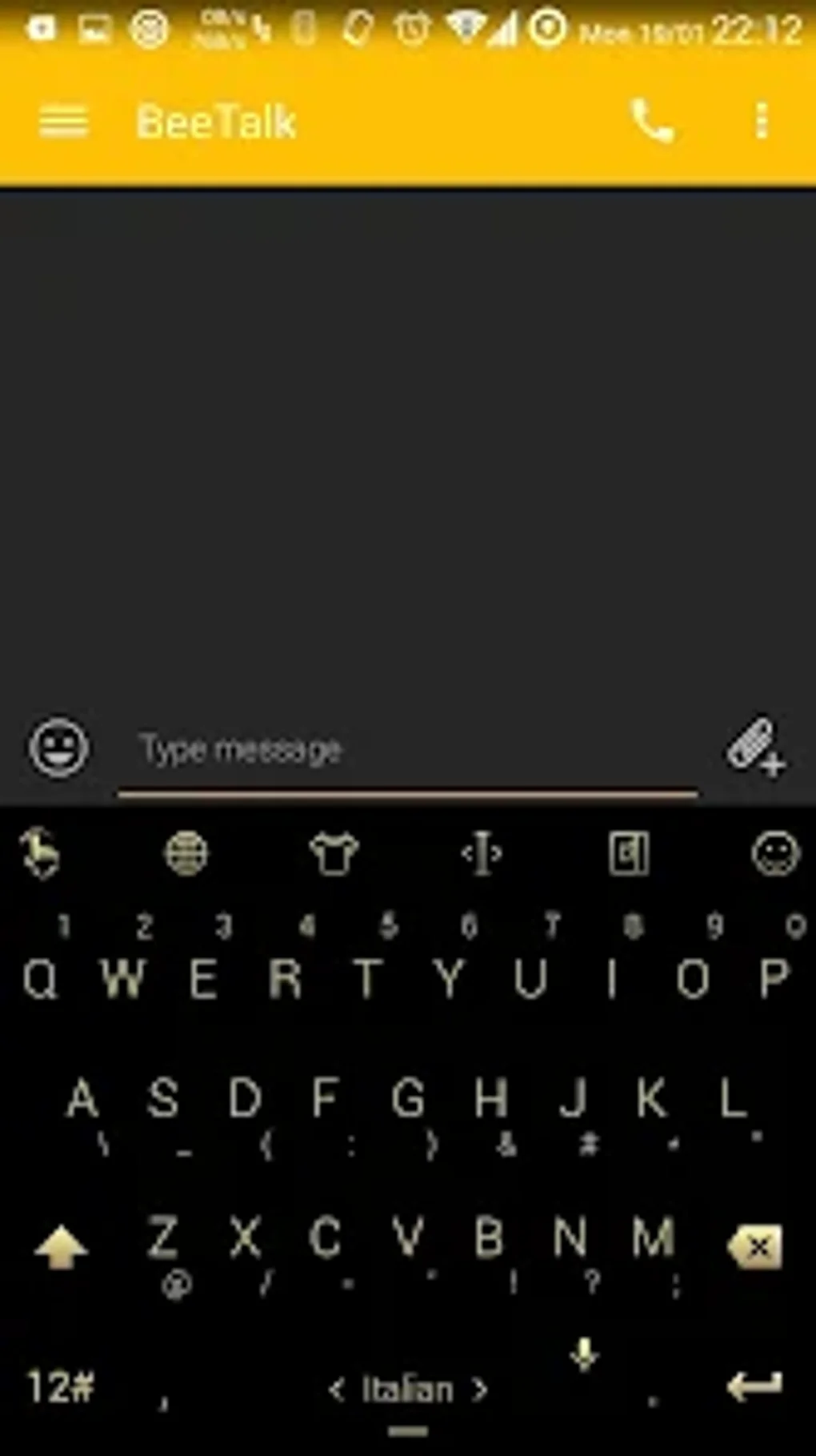 Keyboard Theme Flat Black Gold для Android — Скачать