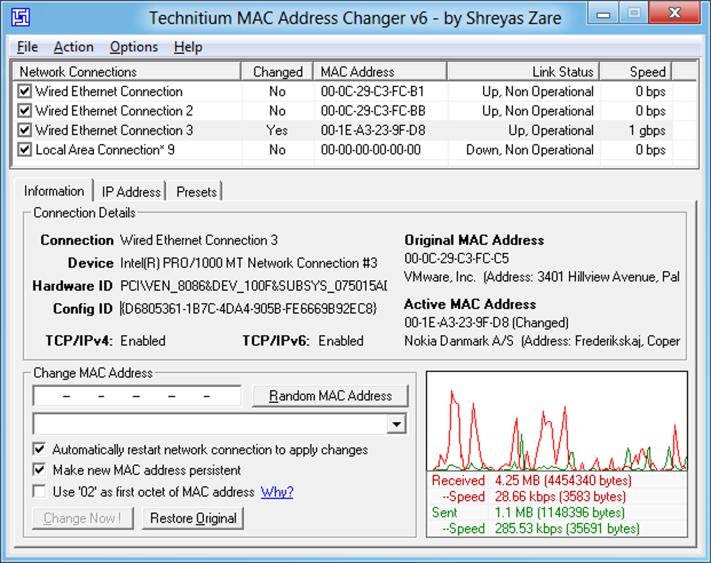 free download technitium mac address changer