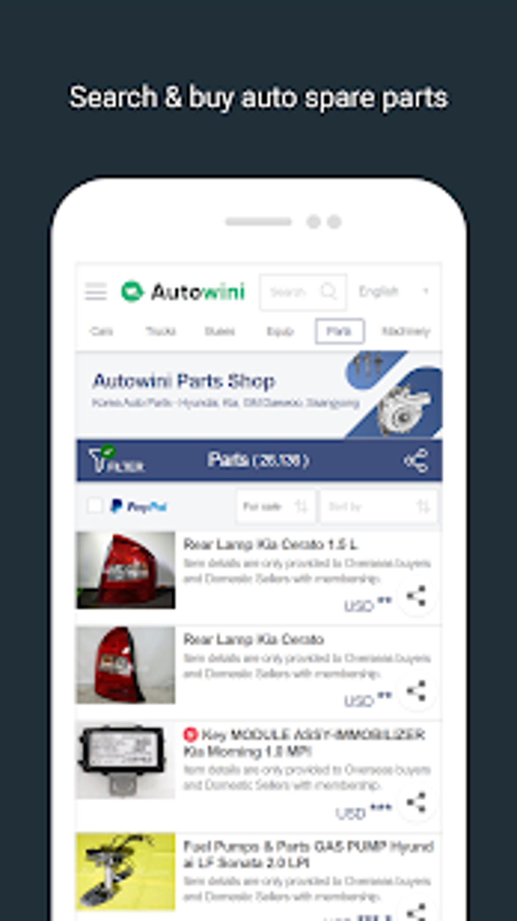 Autowini - No.1 Auto Trading Platform in Korea для Android — Скачать