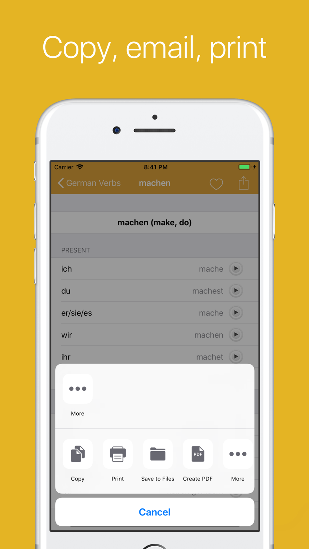 German Verb Conjugator для iPhone — Скачать