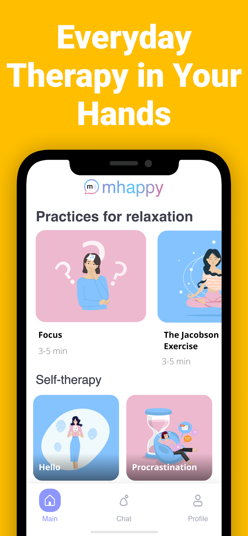 Image showcasing MHappy: Anxiety Mental Therapy para Android - Descargar