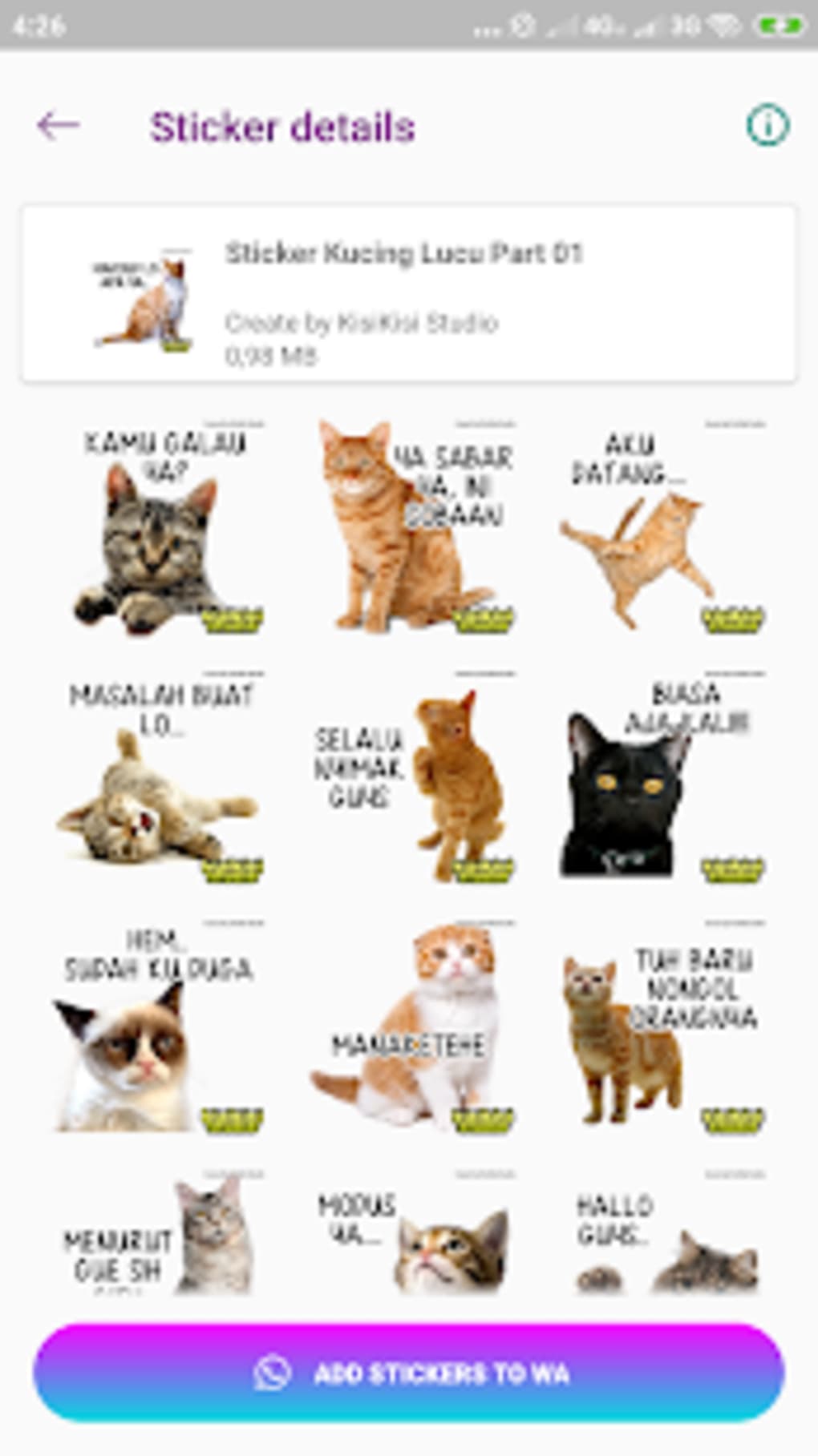 Stiker Kucing Lucu  Wastickerapps Apk Untuk Android Unduh