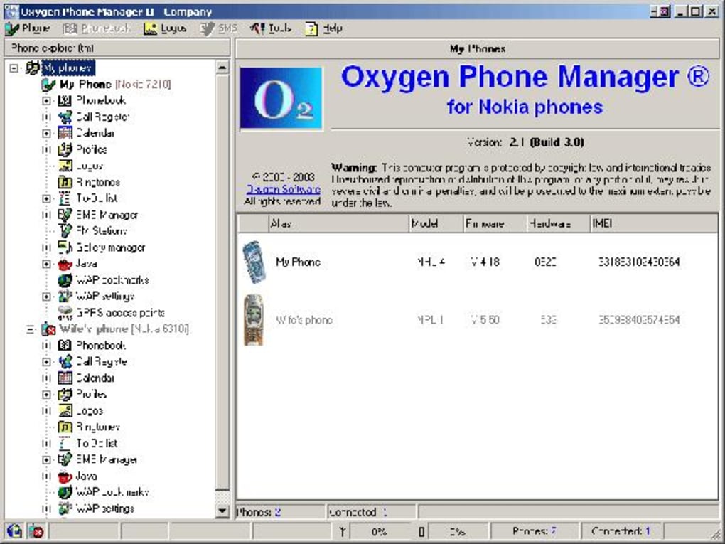 Oxygen Phone Manager II for Nokia Phones for Java - Download