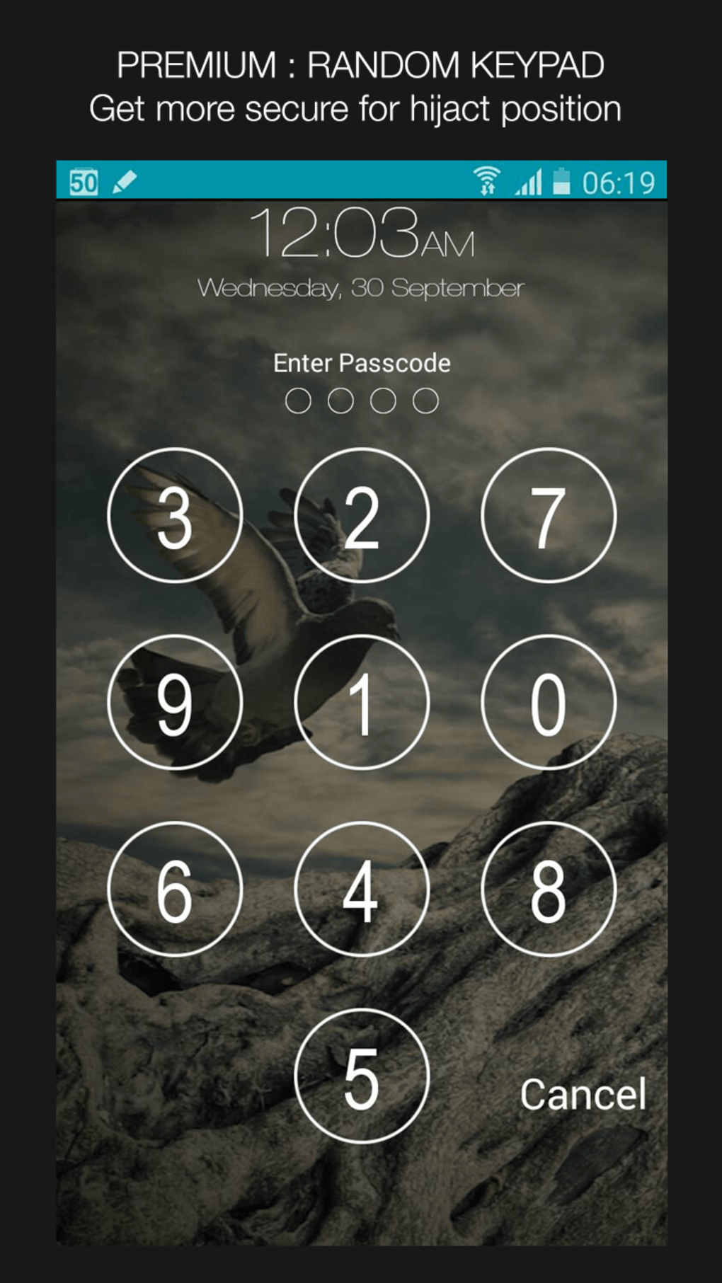 keypad lock screen watchdog screenshot
