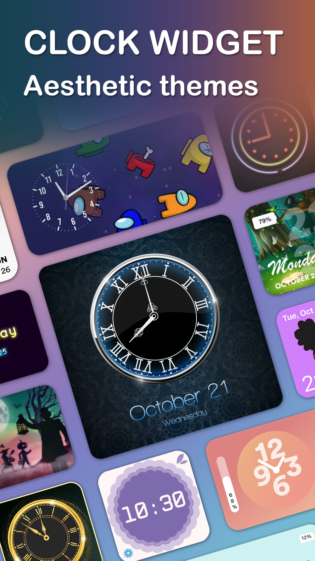 Clock Widget - Custom themes для iPhone — Скачать