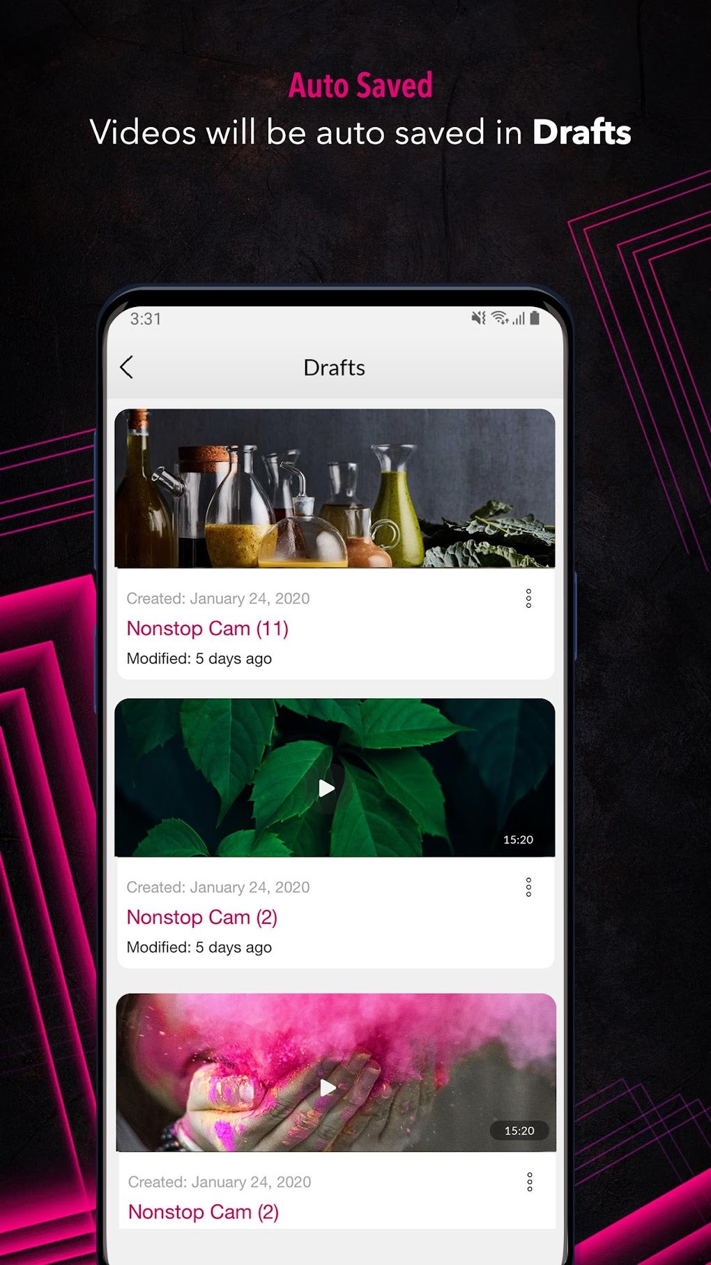 Nonstop Video Cam : Pause Switch для Android — Скачать