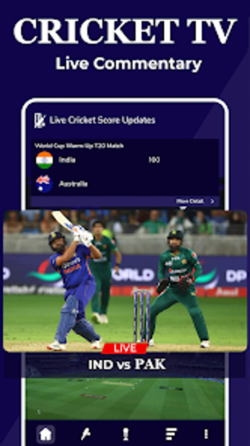 Live cricket Tv: watch HD IPL для Android — Скачать