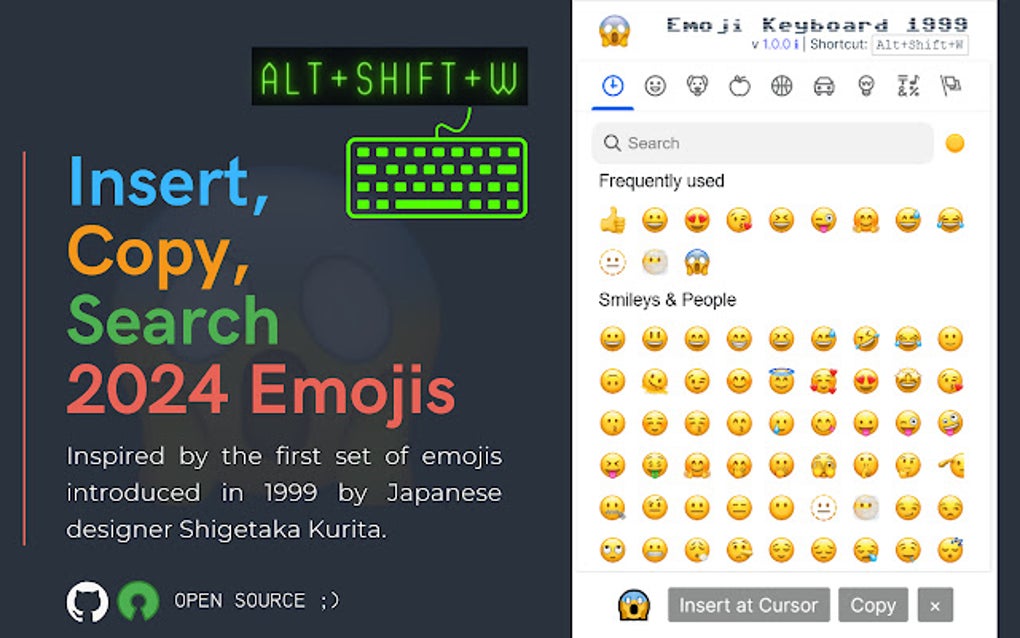 Emoji Keyboard 1999 Google Chrome 용 - 확장 프로그램 다운로드