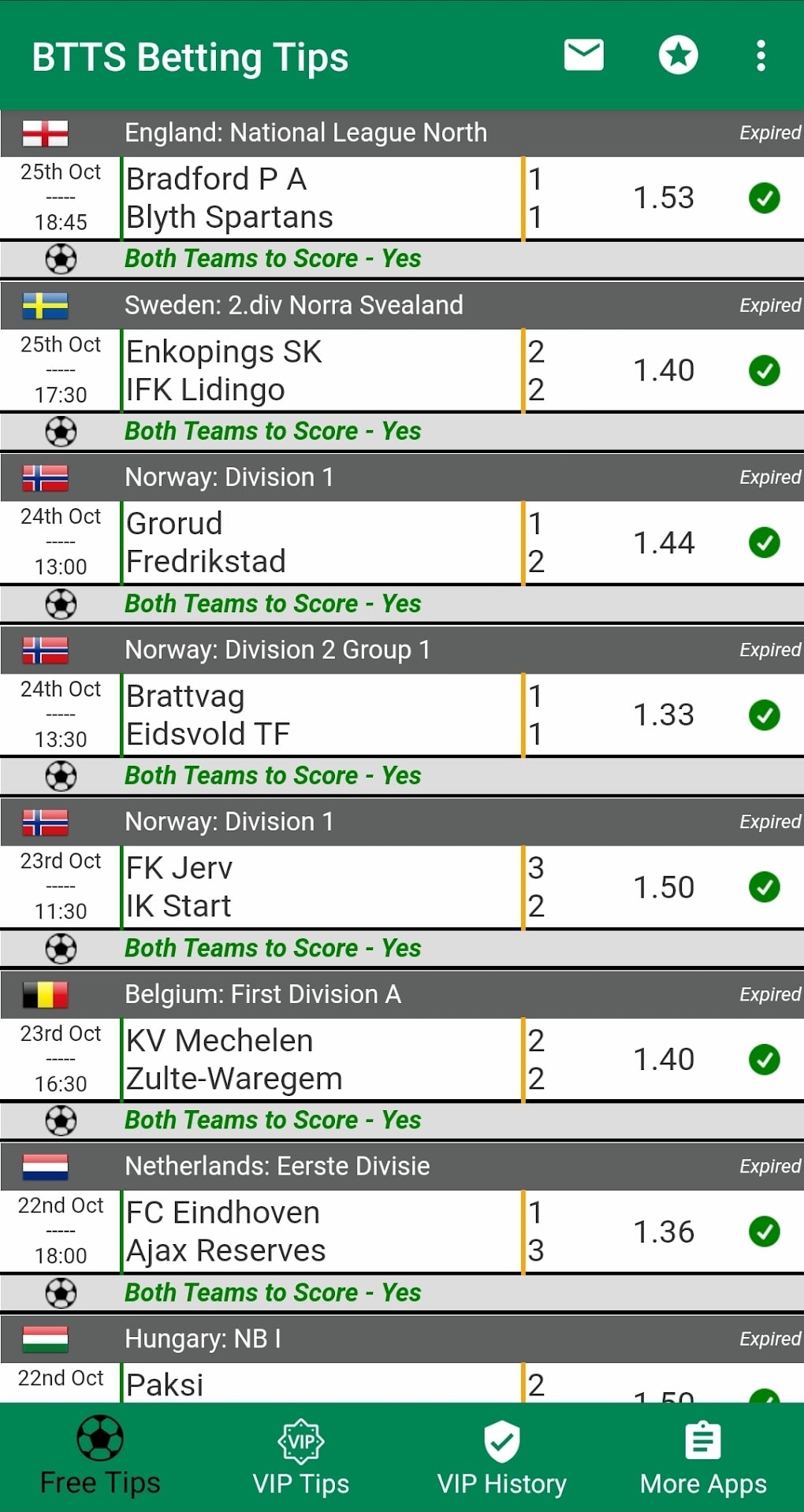 Both Teams to Score Tips - Today's BTTS Tips and Predictions