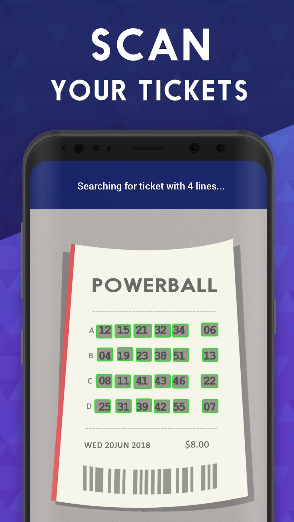 Ticket Scanner For Mega Millions Powerball Screenshot