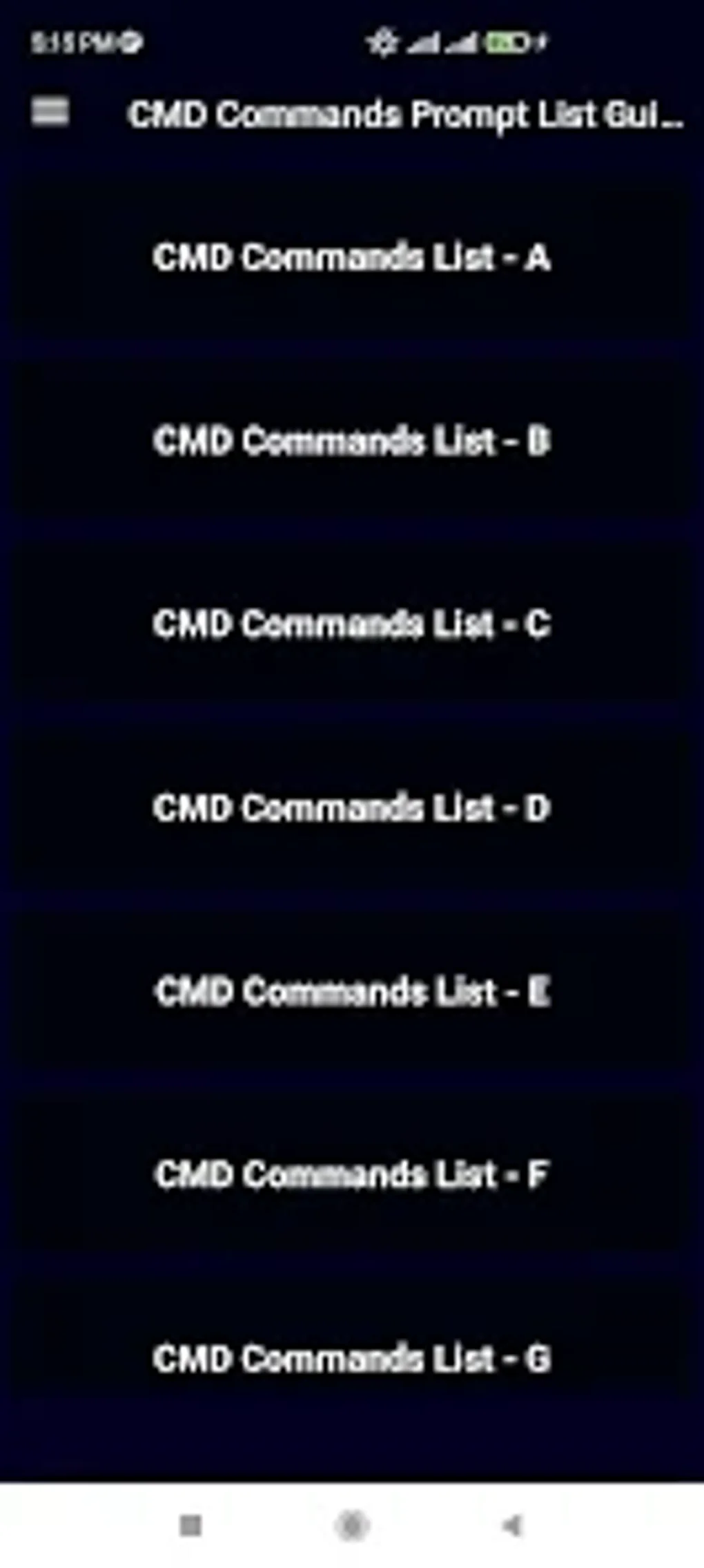 CMD Commands Prompt List Guide Para Android Descargar