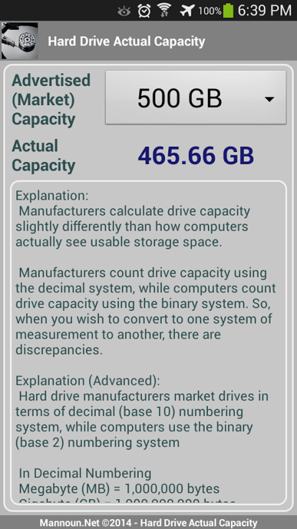 Hard Drive Actual Capacity APK For Android Download