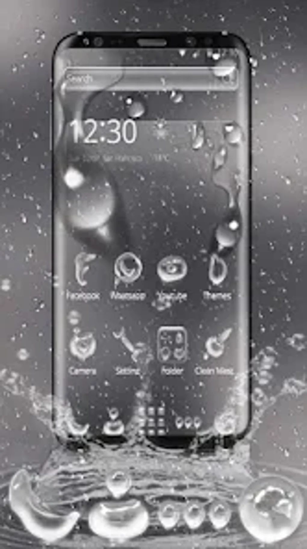 Rainy Water Glass Theme For Android - Download