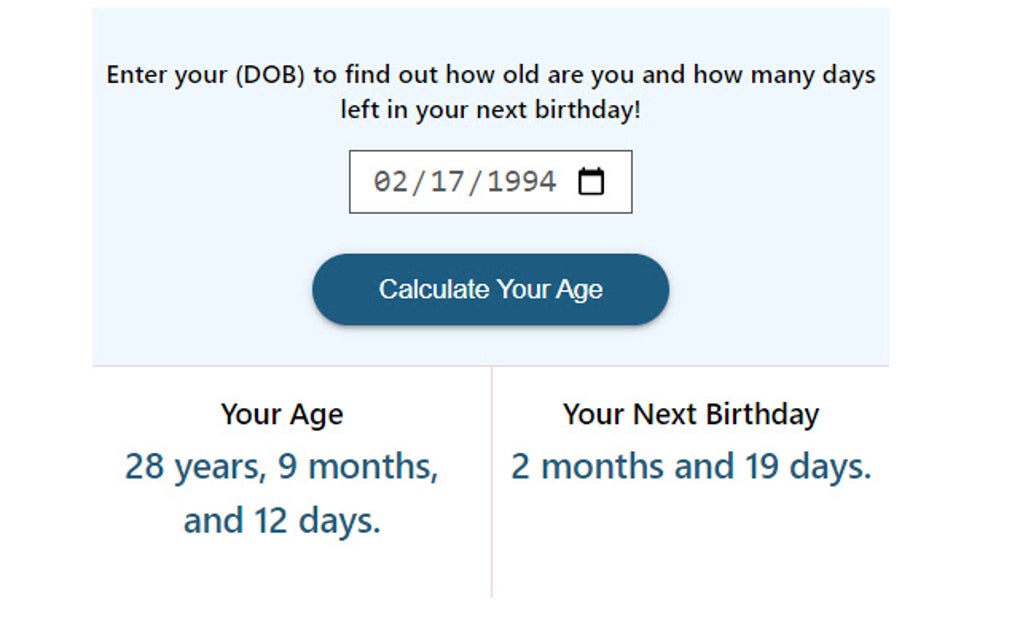 Age Calculator By Birthdate Google Chrome I in Eklenti ndir