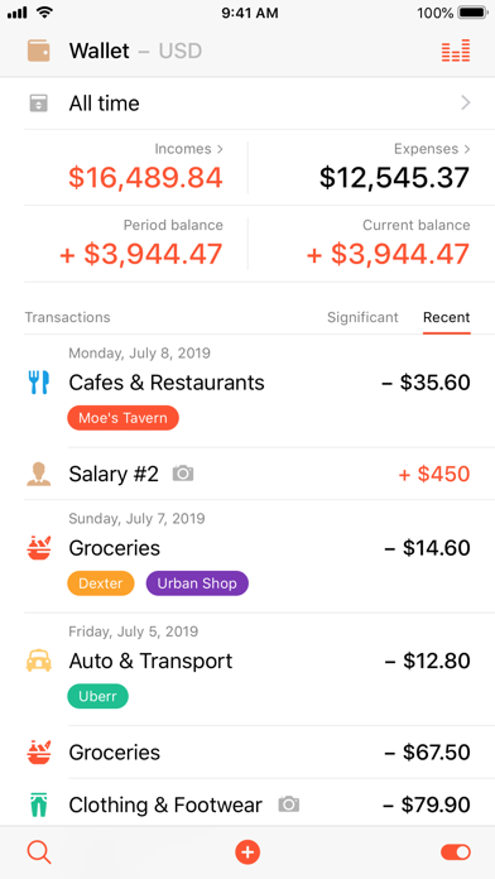 Money Flow - Spending Tracker для iPhone — Скачать