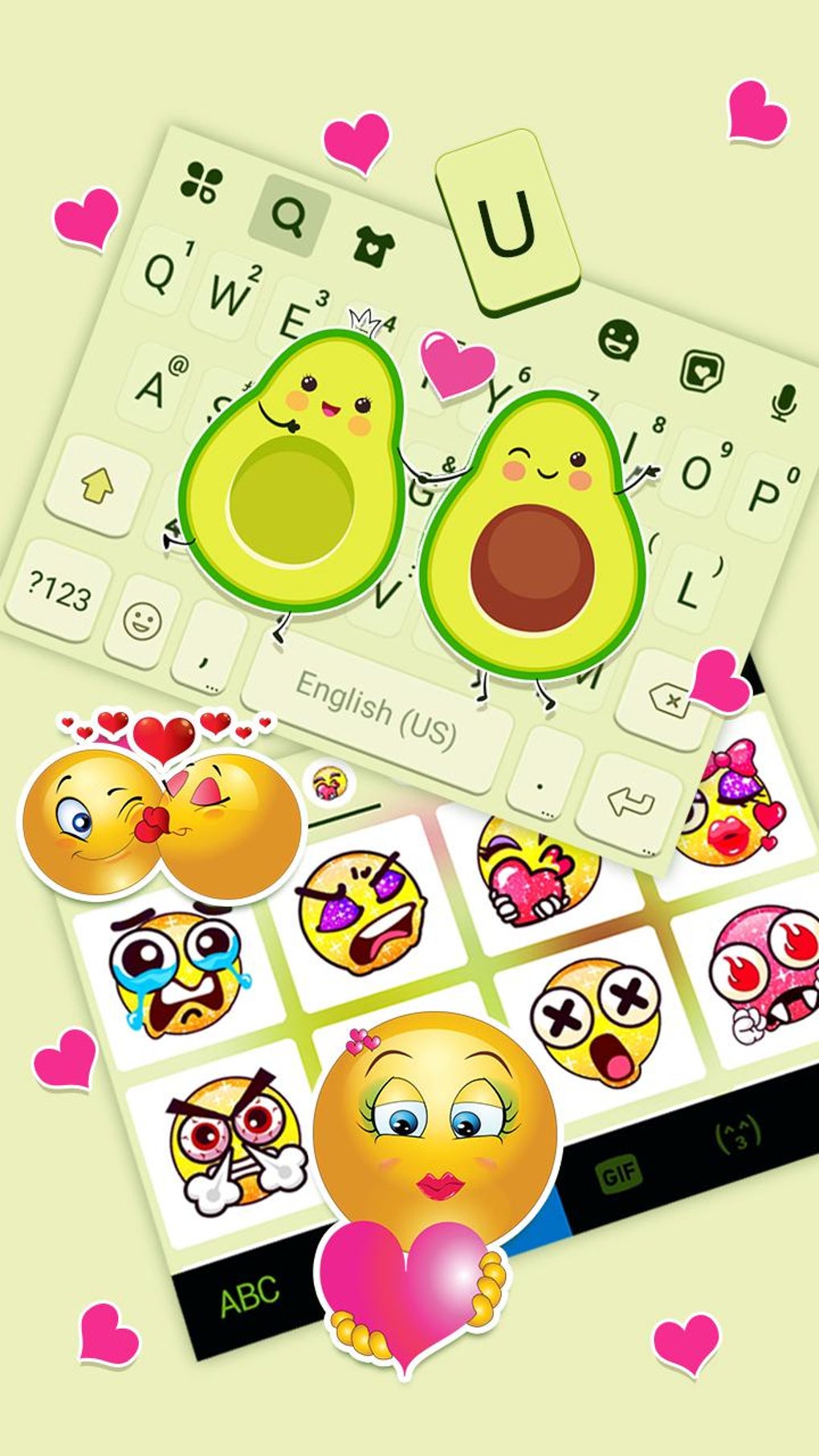 Cute Avocado Love Keyboard Background For Android Download