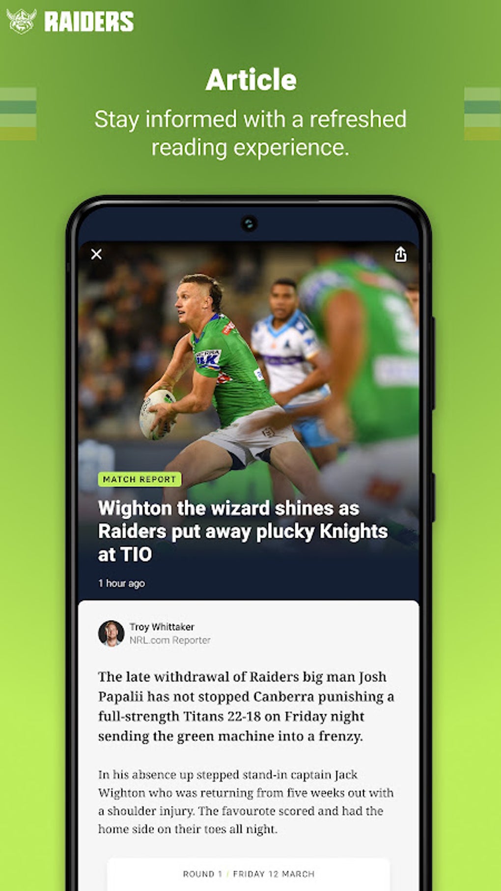 Canberra Raiders APK для Android — Скачать