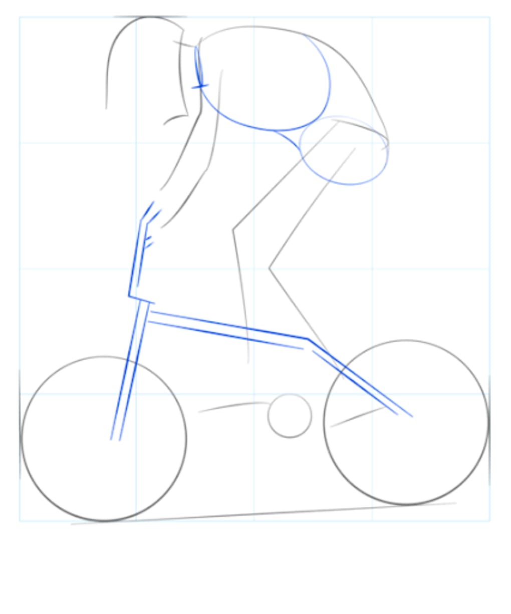 Велосипедист поэтапное рисование