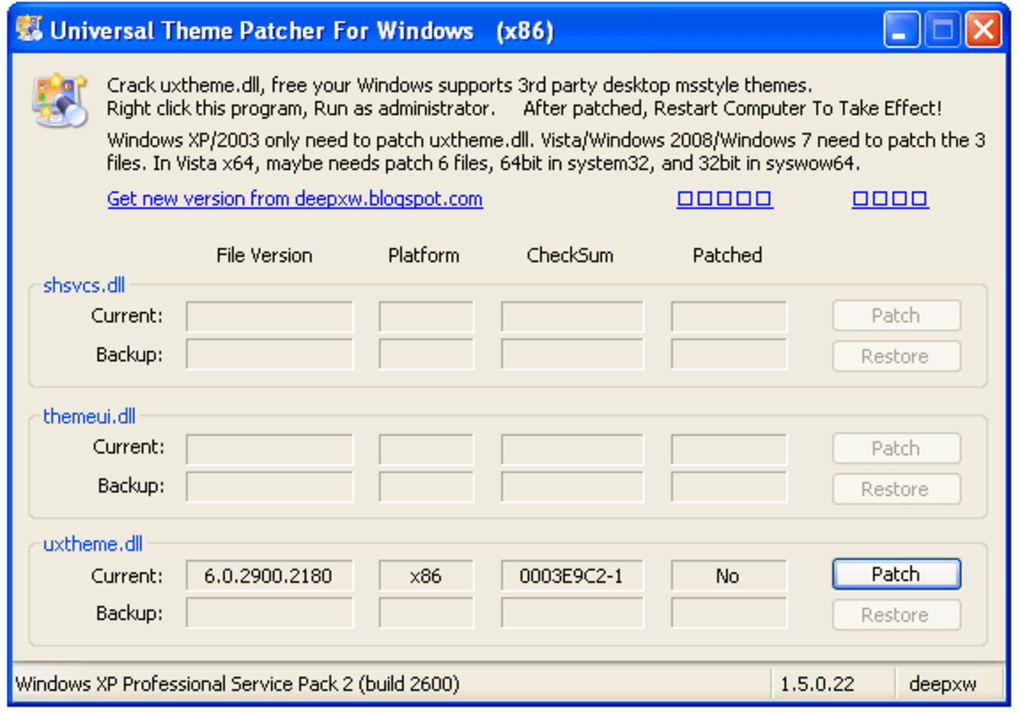 patch uxtheme pour windows 7