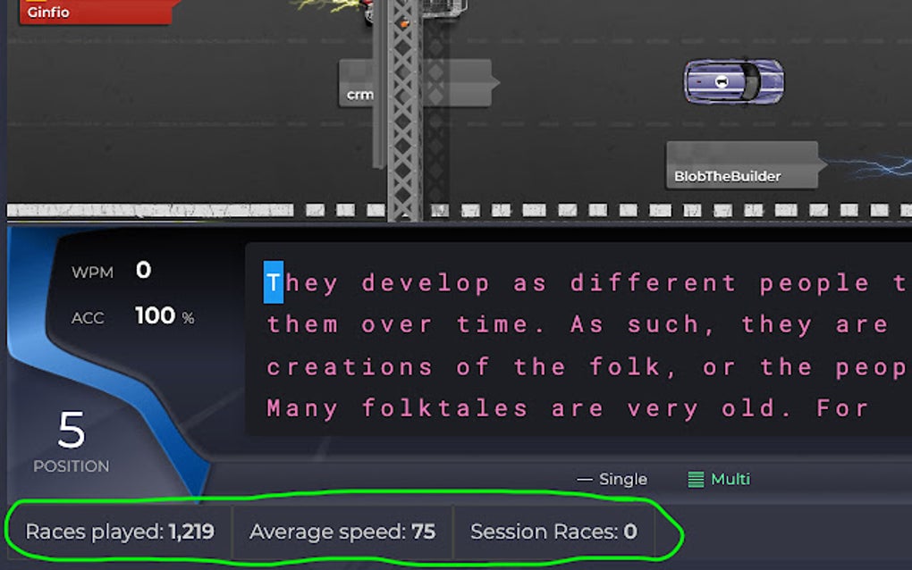 Nitro type stats on race page viewer para google chrome extens o download