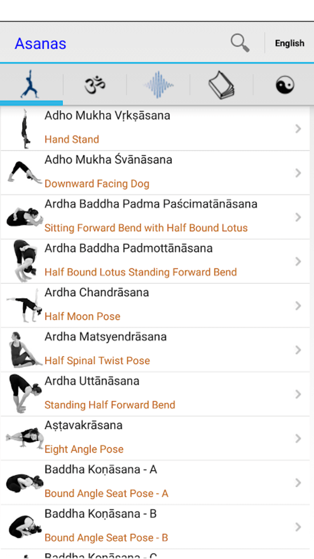 Yoga Asana Index A Complete Index Of Hatha Yoga Postures by Bruce Bowditch