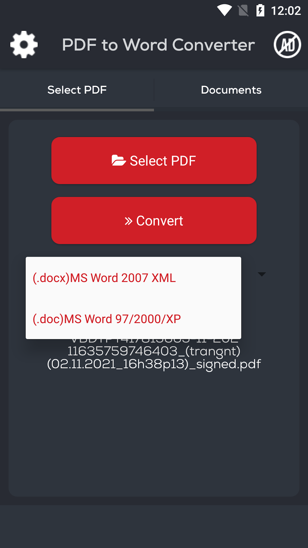 PDF To Word Converter Convert PDF To DOC DOCX For Android 