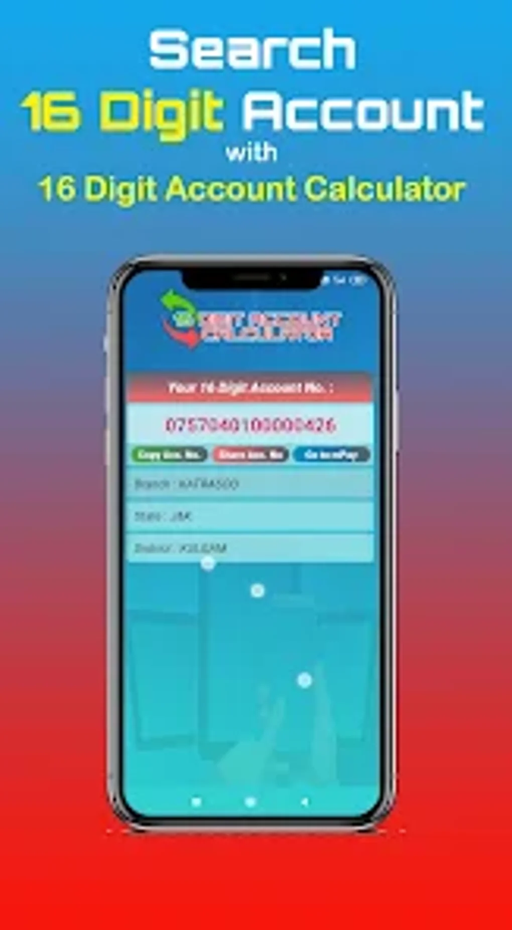 JK 16 Digit Account Calculator For Android 