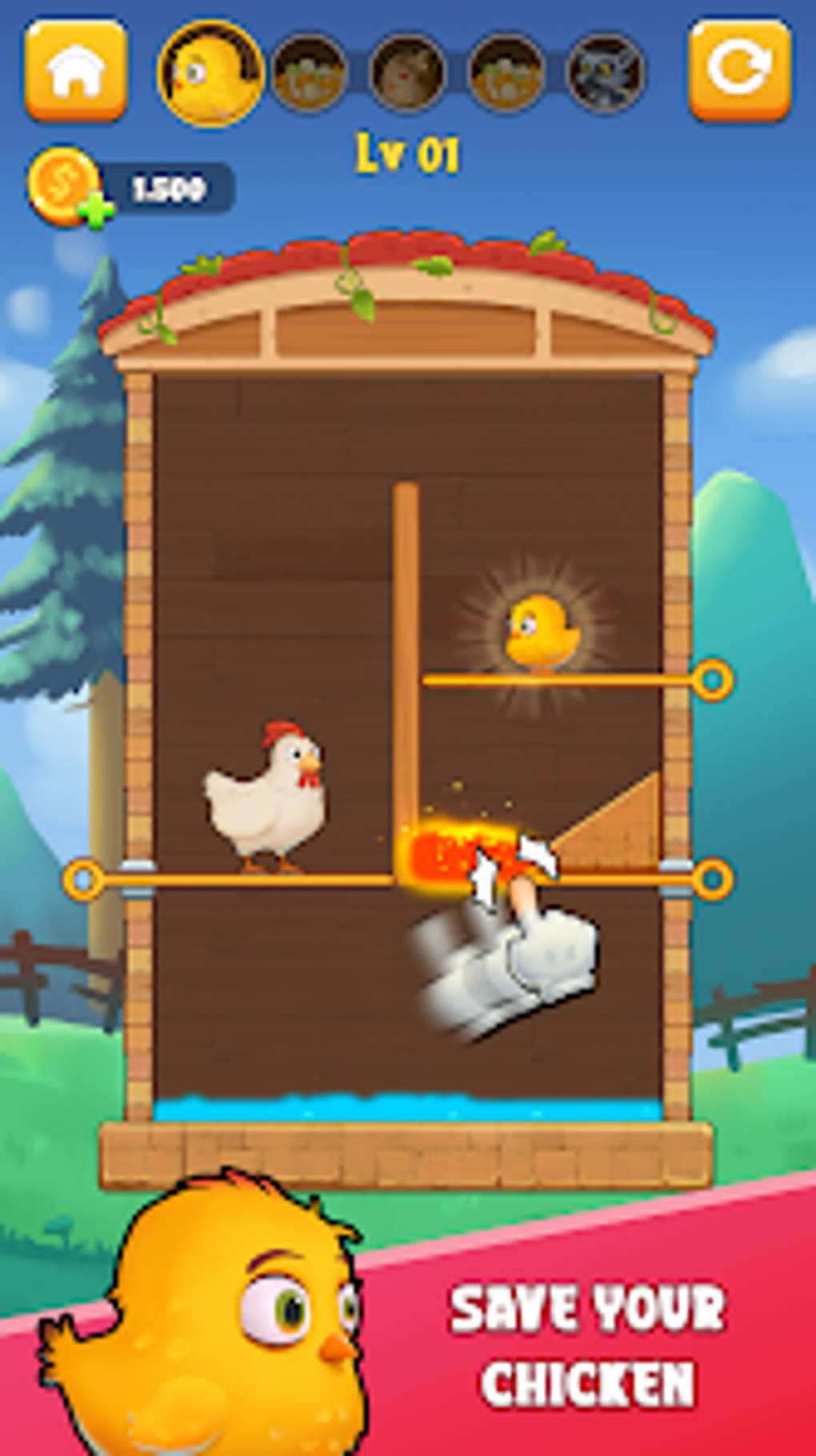 Chicken Rescue: Pull The Pin для Android — Скачать