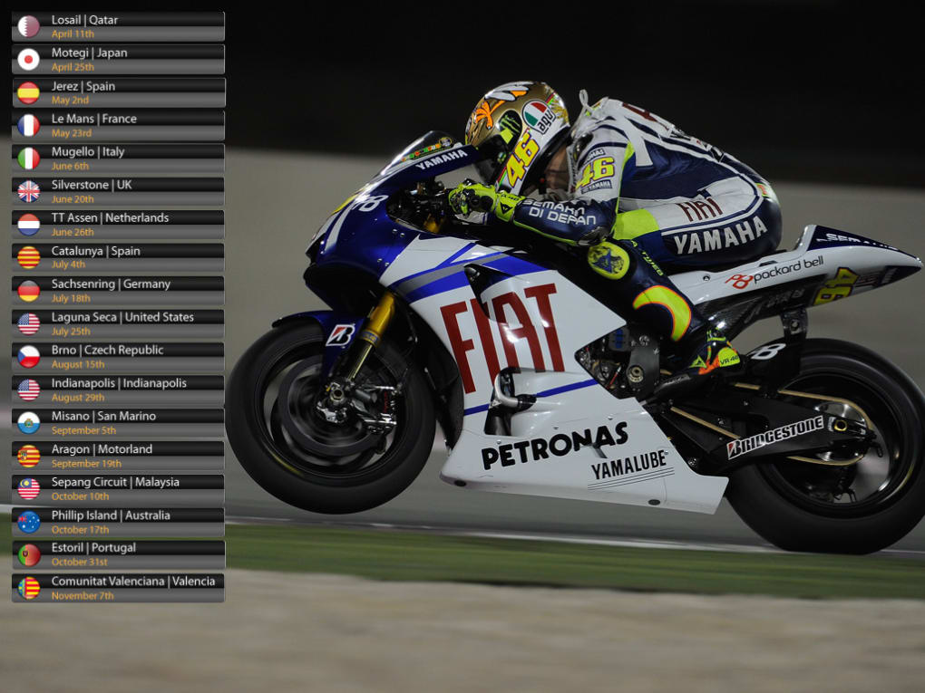 MotoGP 2010 Calendar Wallpaper voor - Download