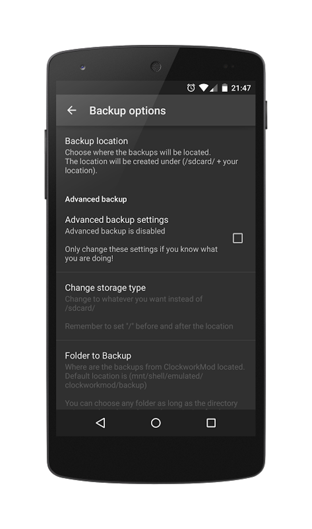 CWM Backup Manager APK для Android — Скачать