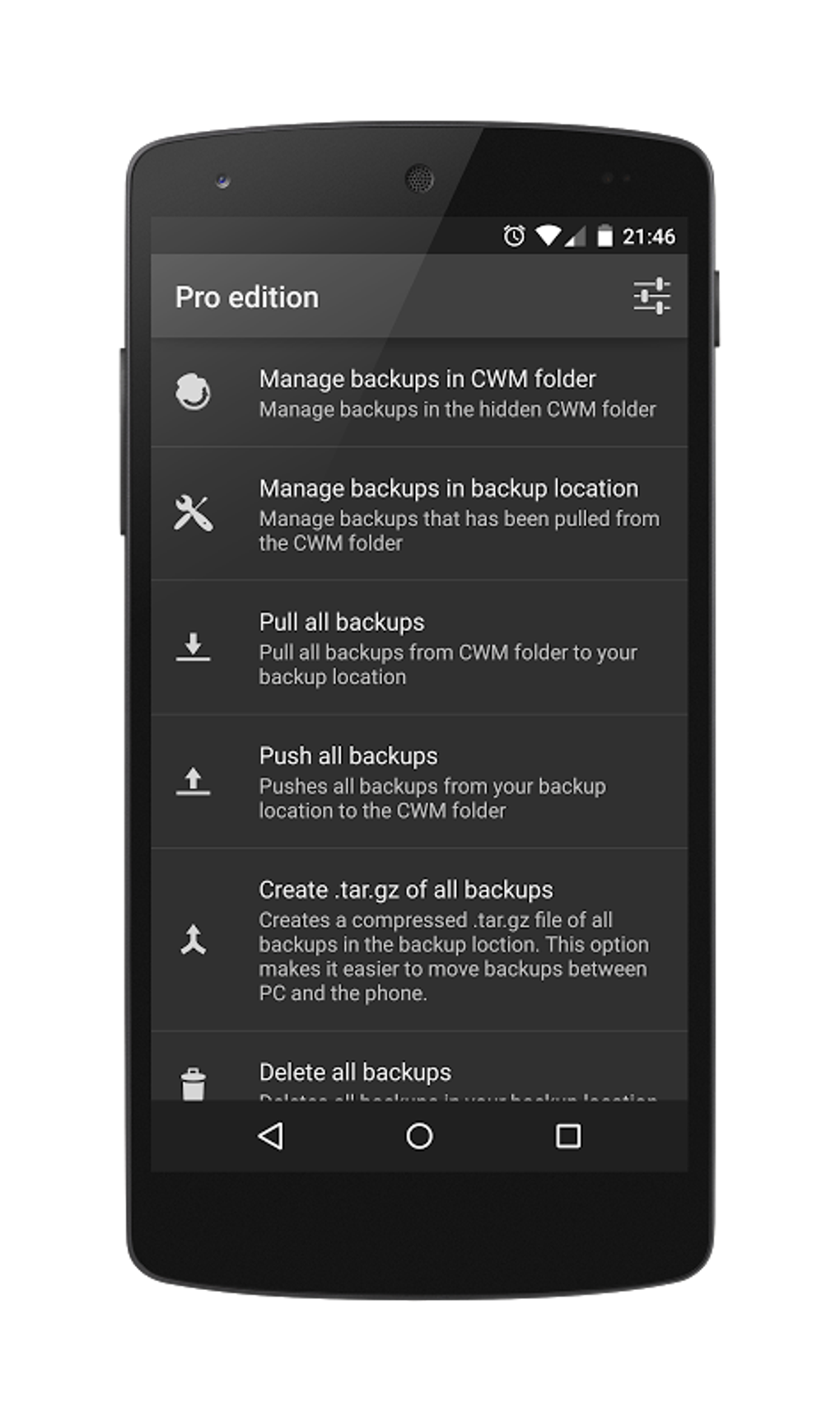 CWM Backup Manager APK для Android — Скачать