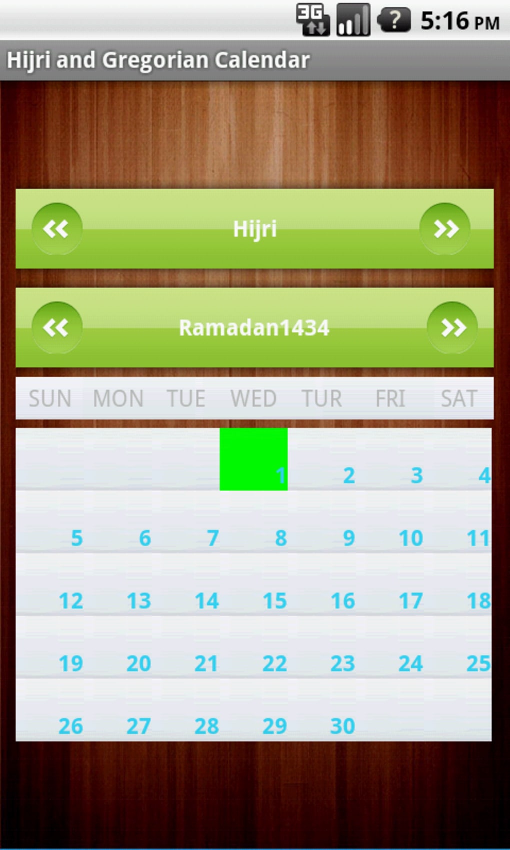 Hijri Calendar Widget لنظام Android تنزيل