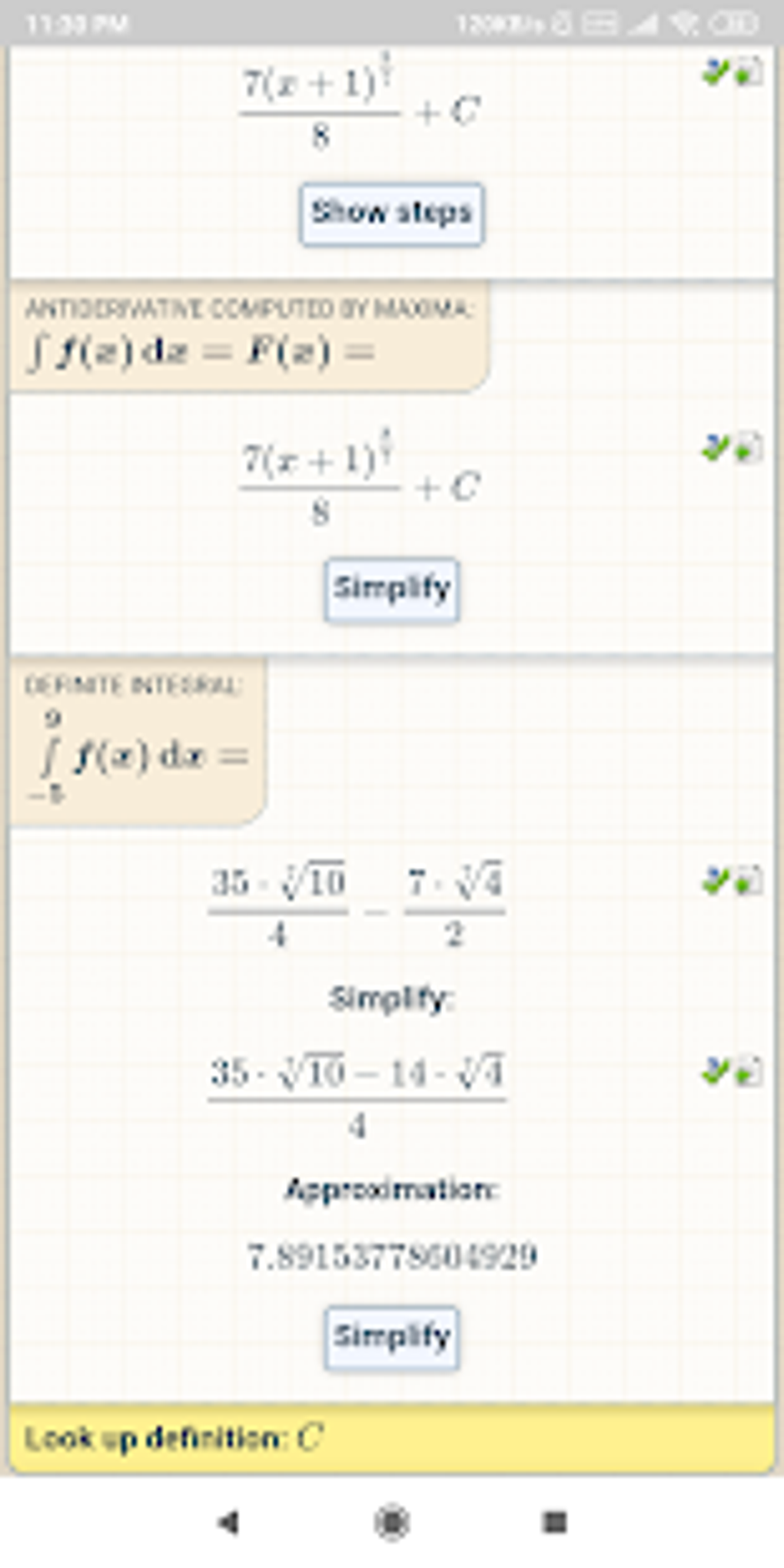 Integral Calculator pour Android - Télécharger