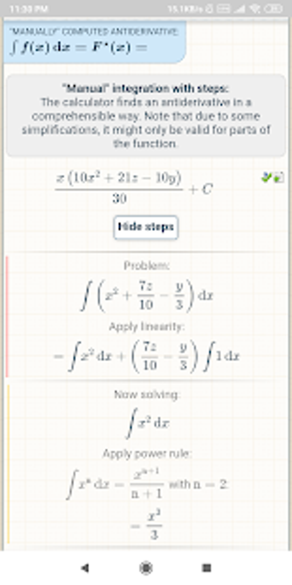 Integral Calculator pour Android - Télécharger