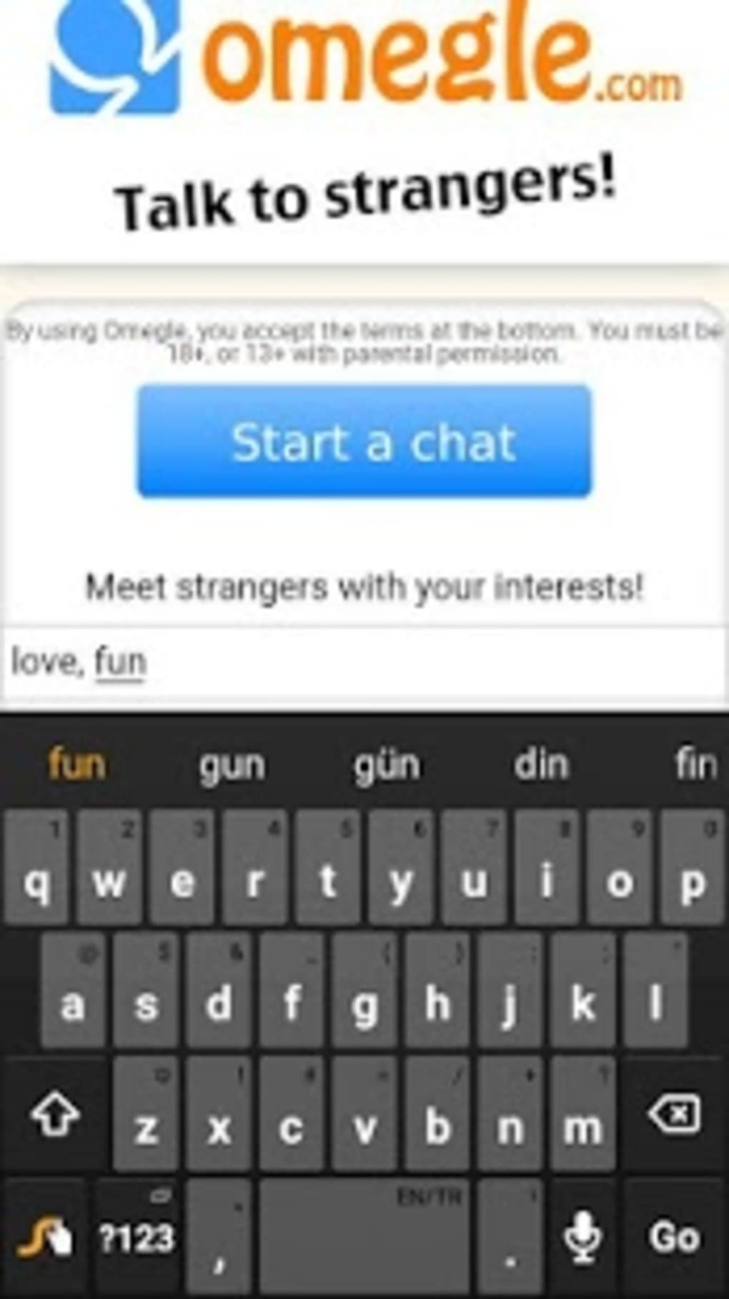 Omegle video chat on android