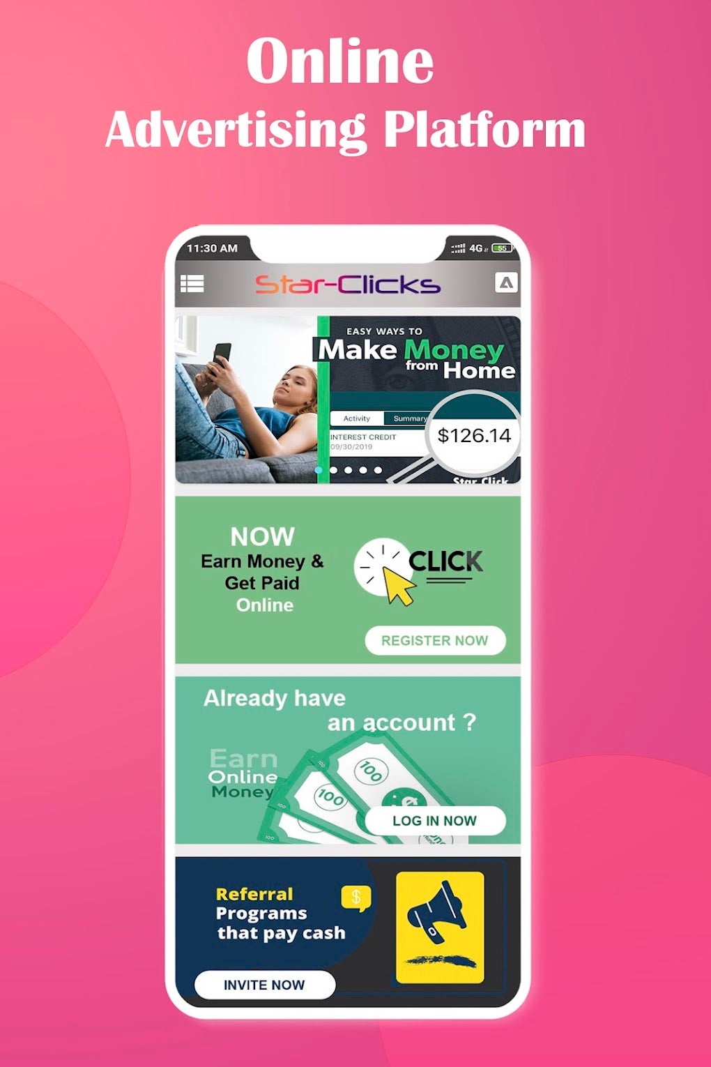 Star Clicks Earn Money Online для Android — Скачать