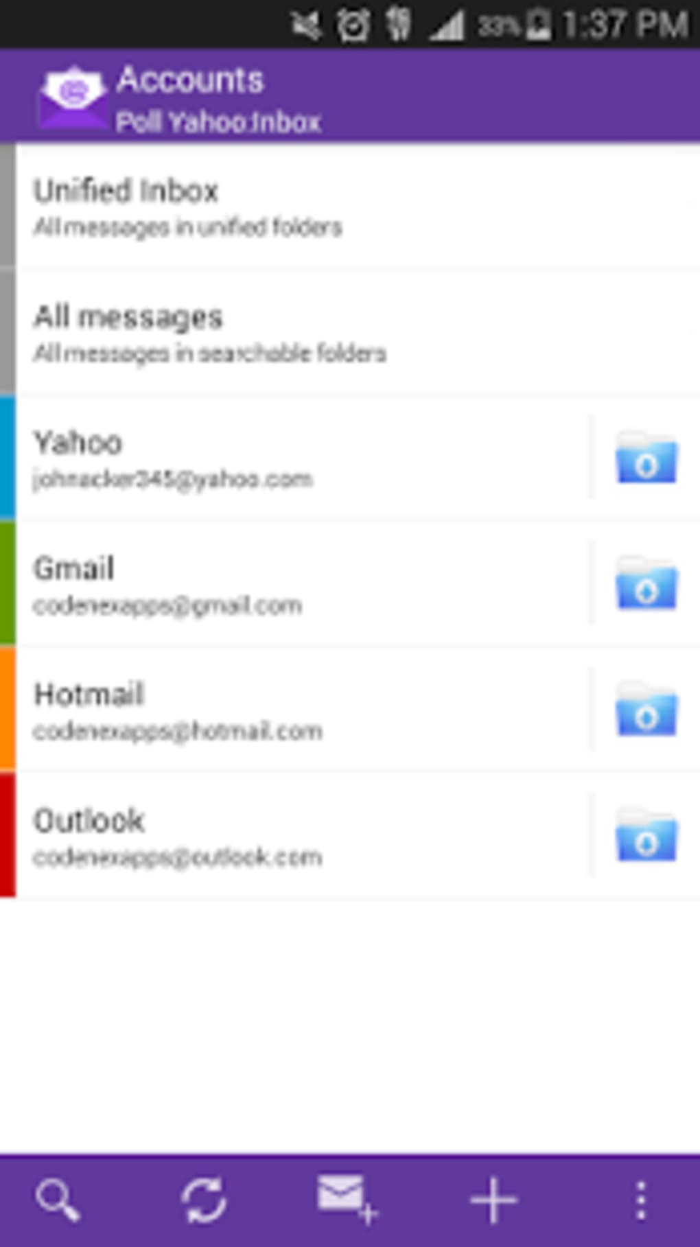 email yahoo mail android app screenshot