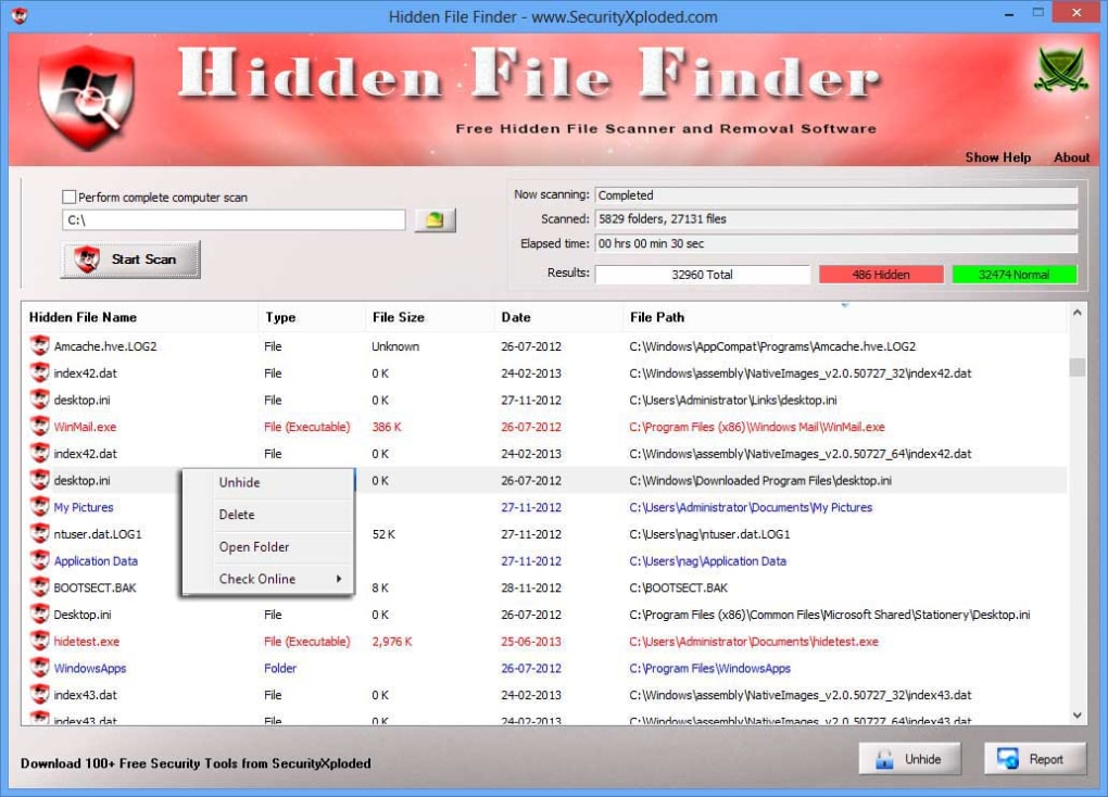 windows big files finder
